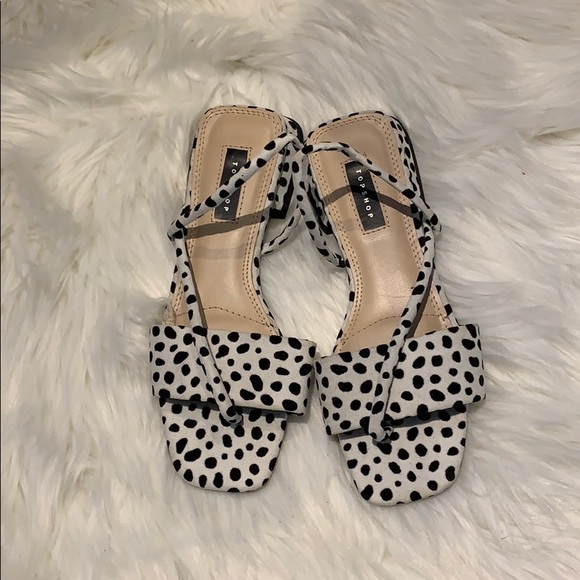 TopShop HESTER Black And White Sandals - Picture 5 of 8